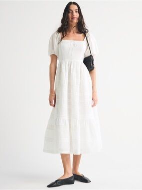 ball gown dresses for military ball Abercrombie & Fitch Button Up White Short Sleeve Dress NWT- Size S  The  Saved Collection